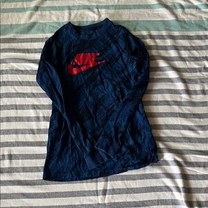 Nike Kids Long Sleeve Tee - Navy and Red